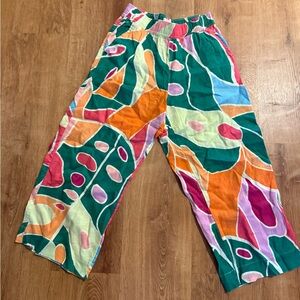 Christian Siriano Colorful Patterned Linen Pants